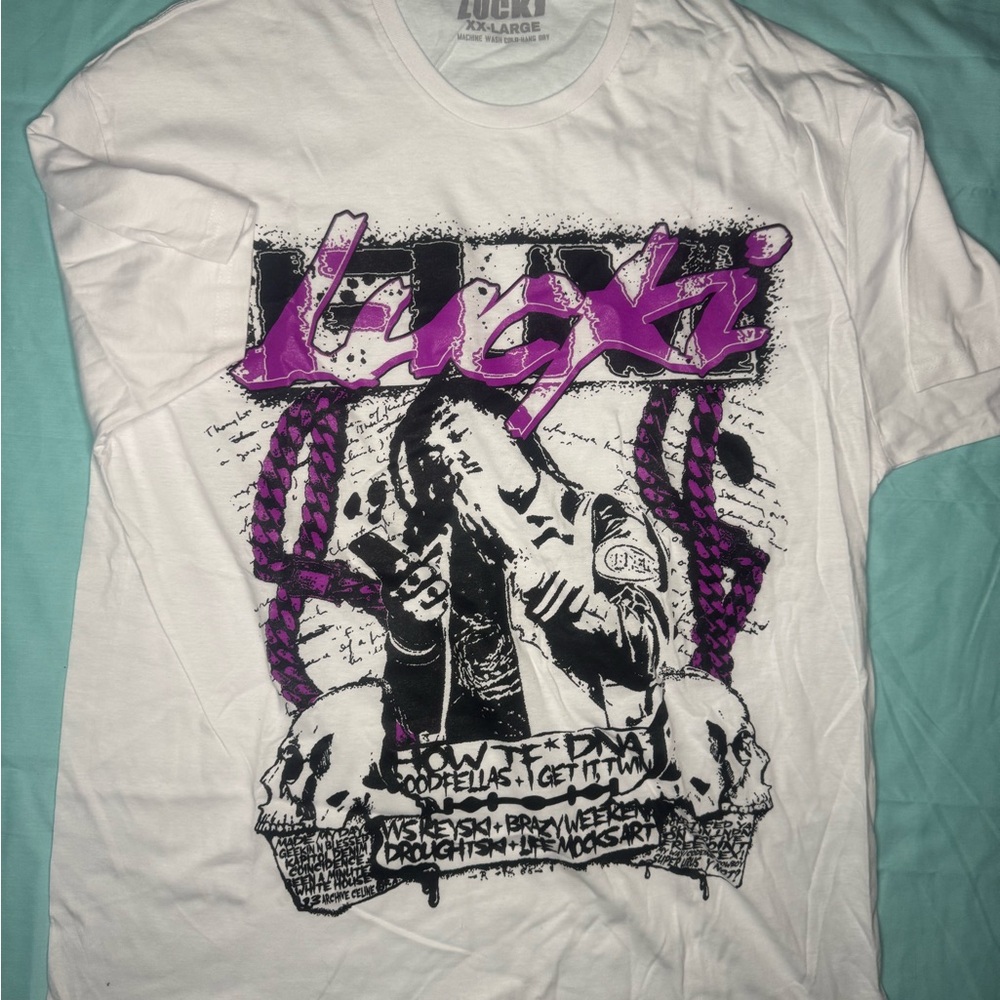 Lucki White Graphic T-Shirt. Brand New.